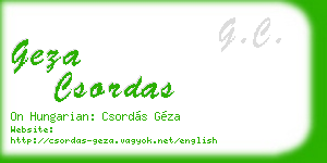 geza csordas business card